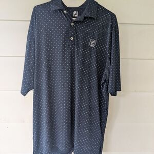FootJoy Blue and White Polka Dot Polo Shirt